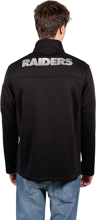 NFL Official Adults Quarter-Zip Super Soft Pullover Sweatshirt with Zipper Pockets - Unisex|Las Vegas Raiders