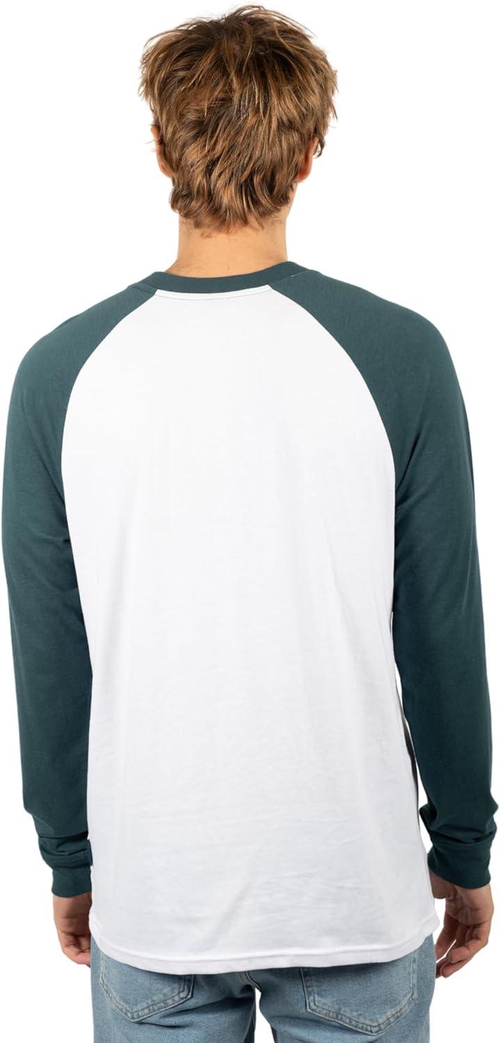 Ultra Game NFL Mens Super Soft Raglan Baseball Long Sleeve T-Shirt| Philadelphia Eagles - UltraGameShop