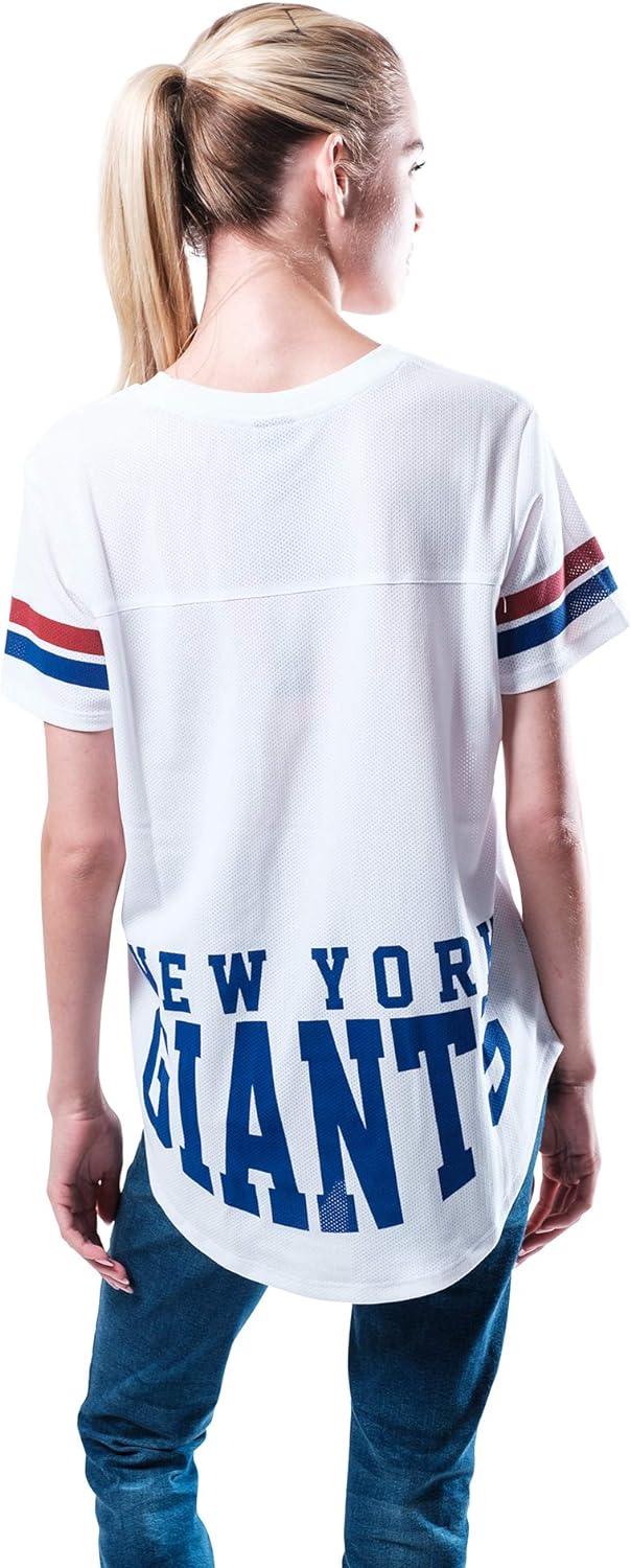 Ultra Game NFL New York Giants Womens Soft Mesh Jersey Varsity Tee Shirt|New York Giants - UltraGameShop