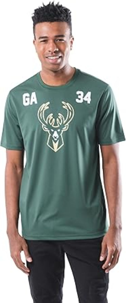 Ultra Game NBA Official Men‚Äôs Super Soft Players T-Shirt - Unisex, Milwaukee Bucks - Giannis Antetokounmpo, Team Color|Milwaukee Bucks