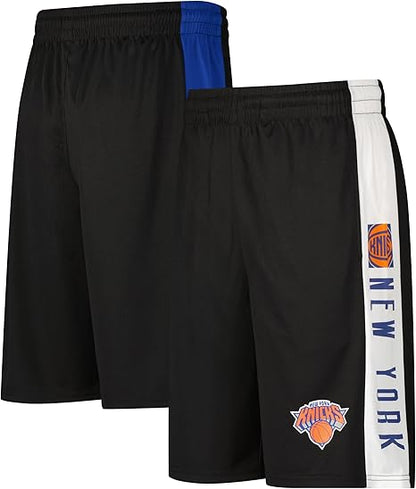 Ultra Game NBA Official Men‚Äôs Super Soft Active Workout Basketball Training Shorts - Unisex, New York Knicks, Black|New York Knicks
