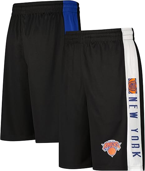 Ultra Game NBA Official Men‚Äôs Super Soft Active Workout Basketball Training Shorts - Unisex, New York Knicks, Black|New York Knicks