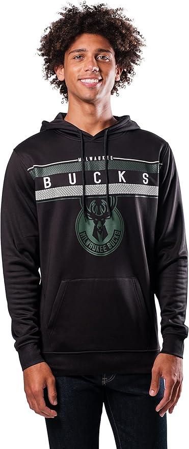 Ultra Game NBA Milwaukee Bucks Men's Fleece Hoodie Pullover Sweatshirt Poly Midtown |Milwaukee Bucks - UltraGameShop