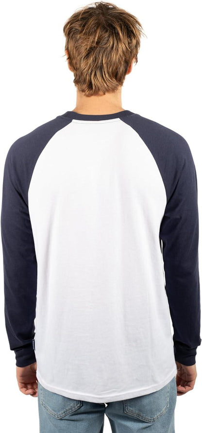 Ultra Game NFL Mens Super Soft Raglan Baseball Long Sleeve T-Shirt| New England Patriots - UltraGameShop