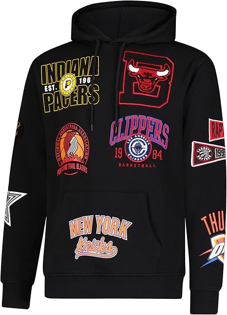 Ultra Game NBA Official MenÄôs Soft Fleece Pullover Hoodie Sweatshirt - Unisex, Multi-Team, Black|Multi-Team