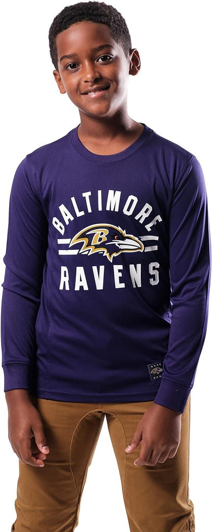 Ultra Game NFL Baltimore Ravens Youth Super Soft Supreme Long Sleeve T-Shirt|Baltimore Ravens - UltraGameShop