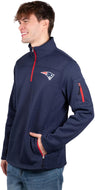 Ultra Game Men's Quarter-Zip Fleece Pullover Sweatshirt with Zipper Pockets New England Patriots
