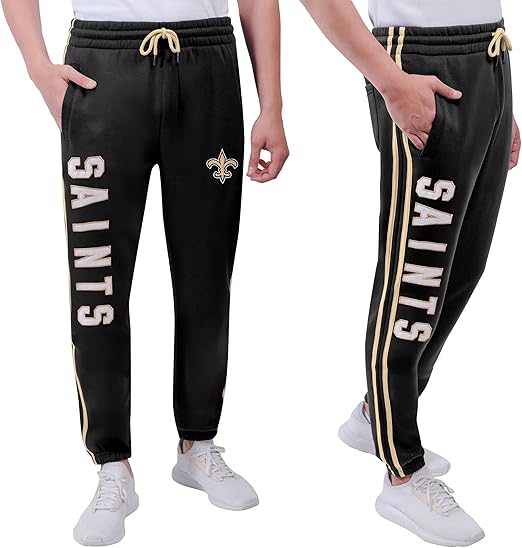 Ultra Game NFL Official Adults Super Soft Game Day Jogger Sweatpants - Unisex, New Orleans Saints|New Orleans Saints