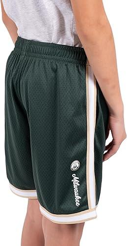 Ultra Game NBA Milwaukee Bucks Boys Active Knit Slam Basketball Training Shorts|Milwaukee Bucks - UltraGameShop