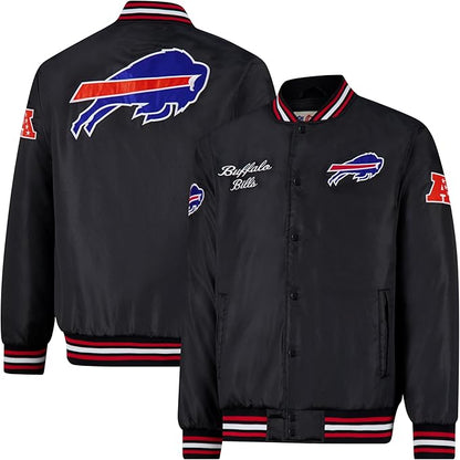 Ultra Game Adults NFL Official Supreme Satin Jacket|Buffalo Bills