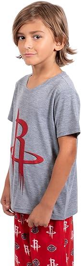 Ultra Game NBA Houston Rockets Boys 2 Piece Tee Shirt & Lounge Pants Pajama Set| Houston Rockets - UltraGameShop