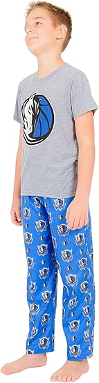 Ultra Game NBA Dallas Mavericks Boys 2 Piece Tee Shirt & Lounge Pants Pajama Set| Dallas Mavericks - UltraGameShop