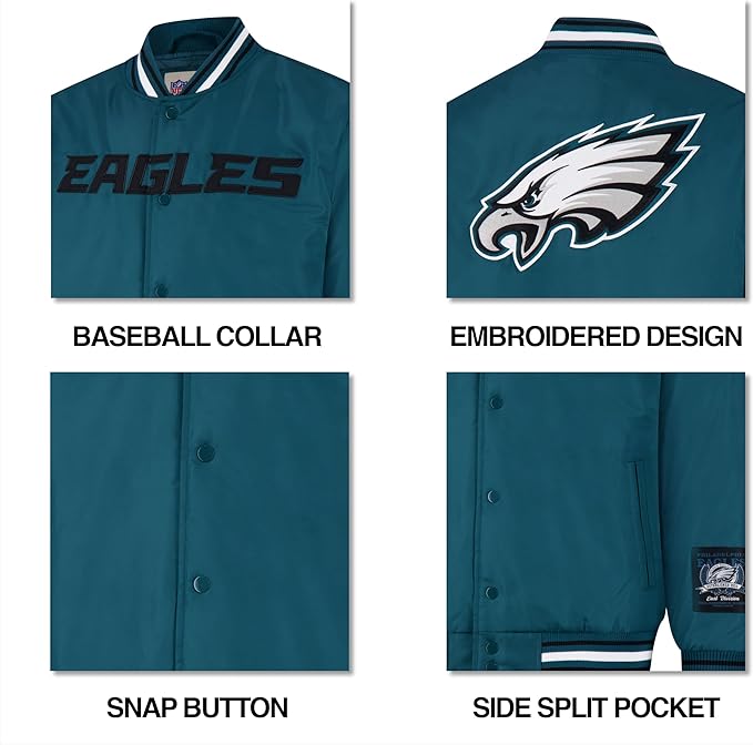 Ultra Game Adults NFL Official Smashing Records Satin Jacket