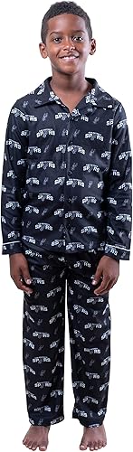 Ultra Game NBA Official Youth 2-Piece Super Soft Button Down Pajamas Set, Sacramento Kings, Boys Sizes|San Antonio Spurs