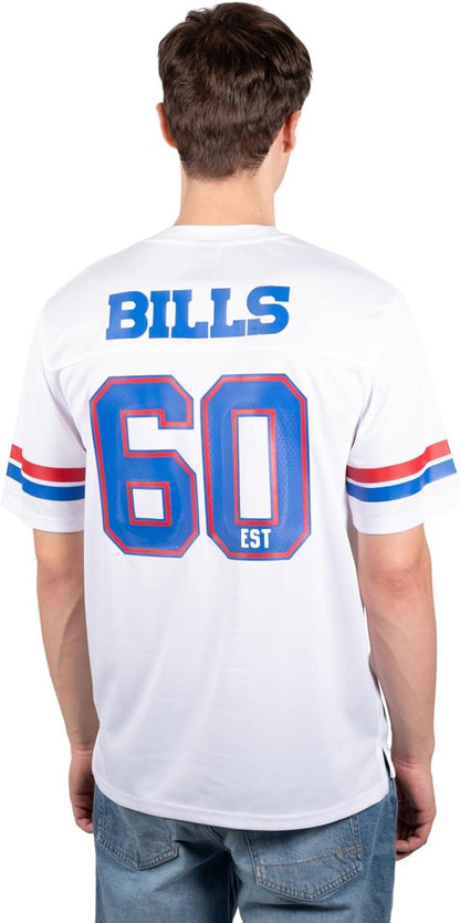 Ultra Game NFL Buffalo Bills Mens Standard Jersey Crew Neck Mesh Stripe T-Shirt|Buffalo Bills - UltraGameShop