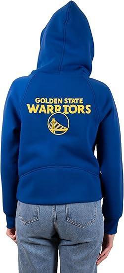 Ultra Game NBA Women's Golden State Warriors Super Soft Crop Top Full Zip Hoodie Sweatshirt | Golden State Warriors - UltraGameShop