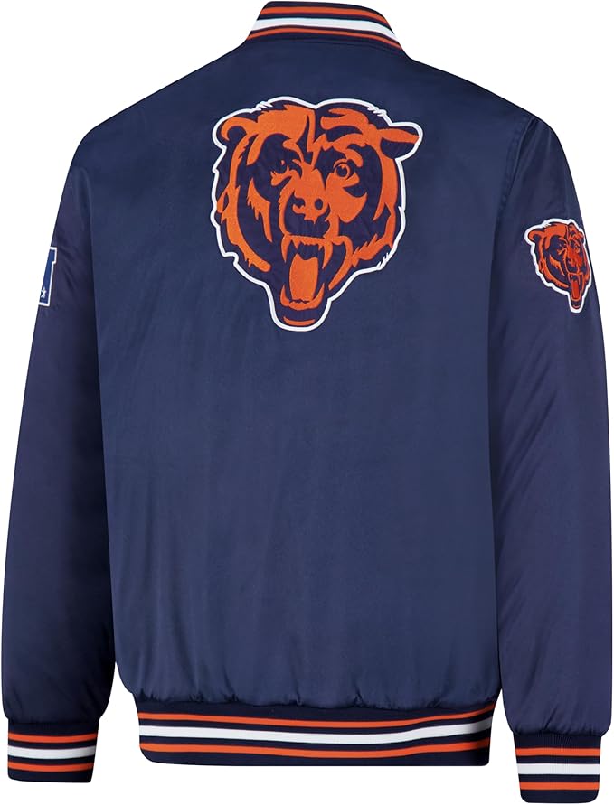 Ultra Game Adults NFL Official Supreme Satin Jacket|Chicago Bears