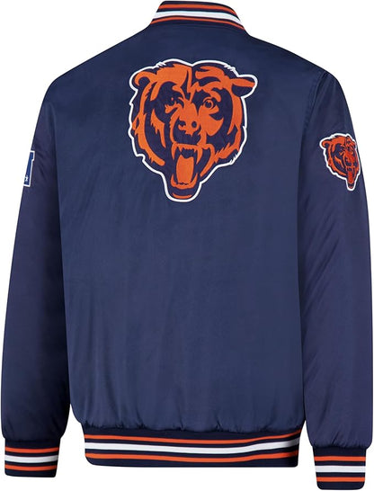 Ultra Game Adults NFL Official Supreme Satin Jacket|Chicago Bears