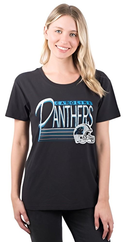 Ultra Game NFL Official Women's Soft Mesh Vintage Gameday Shirt, Carolina Panthers, Team Color|Carolina Panthers