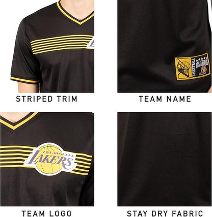 Ultra Game NBA Official Men‚Äôs Game Time Soft Mesh Short Sleeve Shirt, Los Angeles Lakers, Black|Los Angeles Lakers