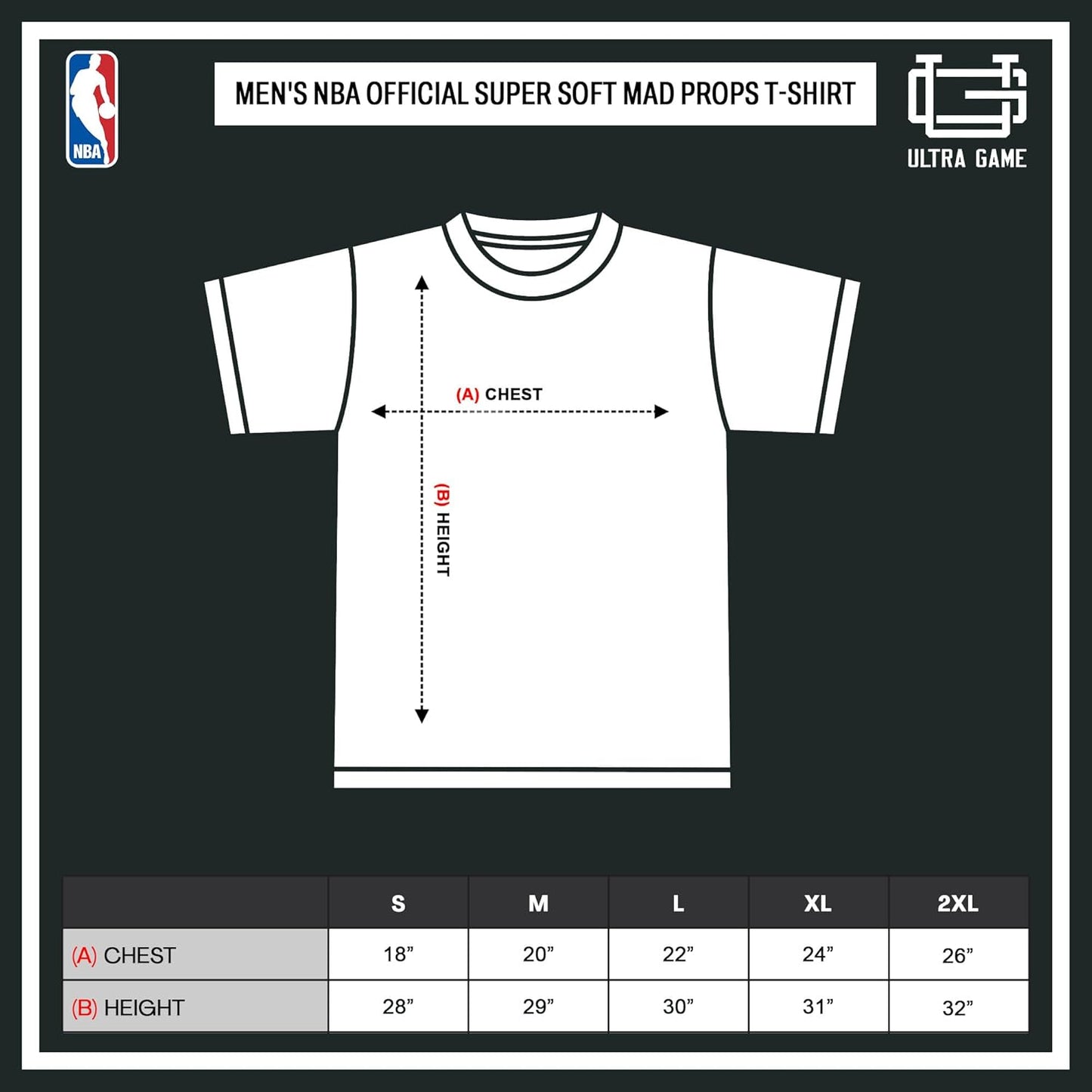 Ultra Game NBA Official Men's Standard Super Soft Mad Props T-Shirt, Brooklyn Nets, Heather Charcoal|Brooklyn Nets