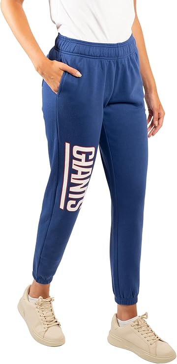 Ultra Game NFL Official Women's Super Soft Fleece Jogger Sweatpants, New York Giants|New York Giants