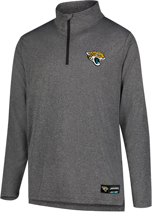 Ultra Game NFL Official Adults Super Soft Quarter Zip Long Sleeve T-Shirt - Unisex Jacksonville Jaguars|Jacksonville Jaguars