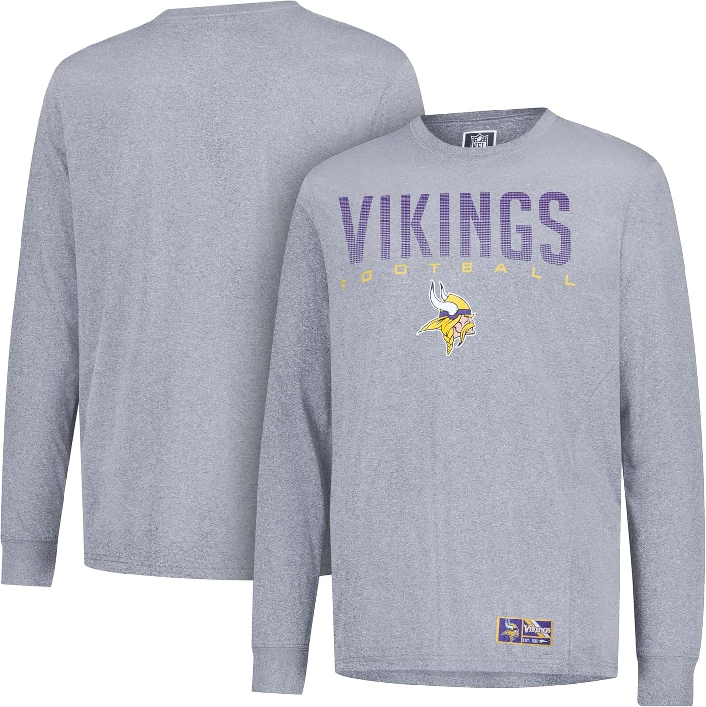 Ultra Game Men's NFL Official Super Soft Game Day Long Sleeve T-Shirt, Minnesota Vikings|Minnesota Vikings