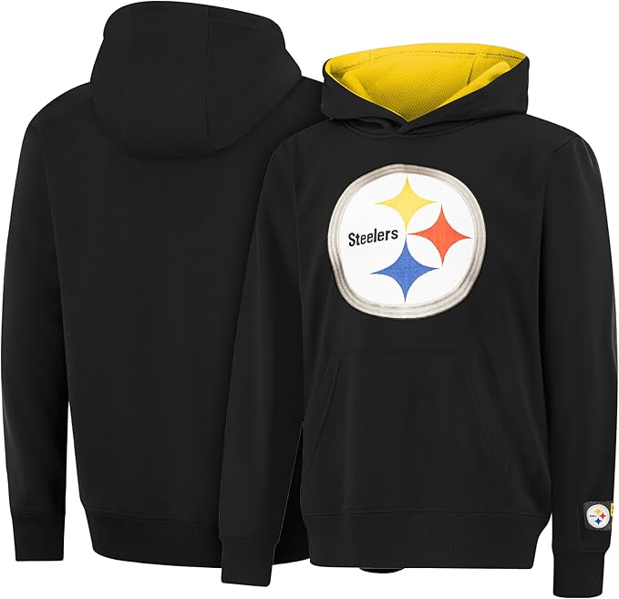 NFL Official Youth Super Soft Hoodie Sweatshirt Pullover - Warm Polyester Blend|Pittsburgh Steelers