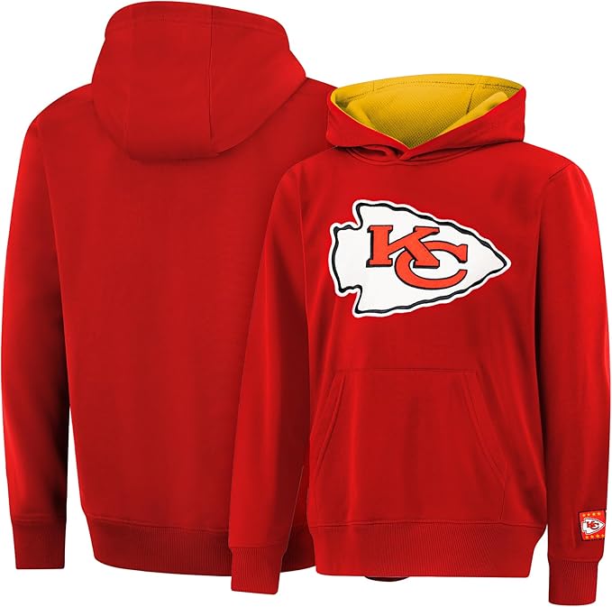 Ultra Game NFL Official Youth Super Soft Hoodie Sweatshirt Pullover - Warm Polyester Blend Kansas City Chiefs|Kansas City Chiefs