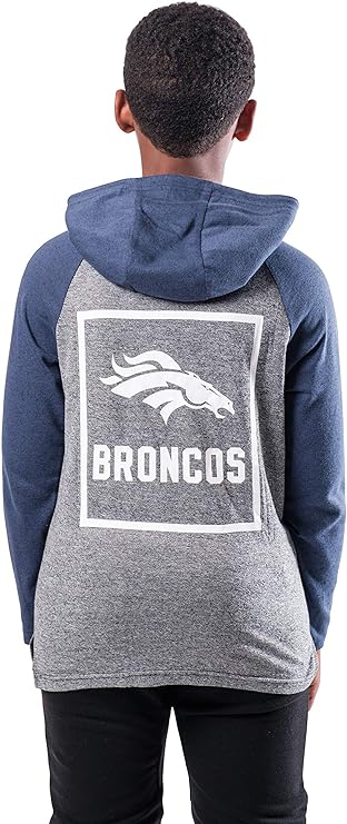 Ultra Game NFL Denver Broncos Youth Fleece Hoodie Pullover Sweatshirt Henley|Denver Broncos