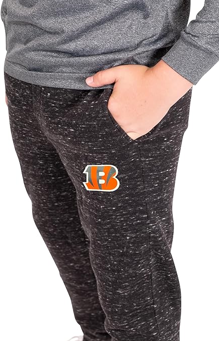 Ultra Game NFL Cincinnati Bengals Youth Extra Soft Black Snow Fleece Jogger Sweatpants|Cincinnati Bengals - UltraGameShop