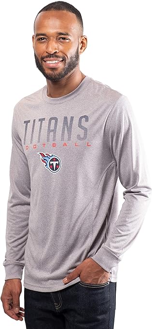 Ultra Game NFL Tennessee Titans Mens Active Quick Dry Long Sleeve T-Shirt|Tennessee Titans - UltraGameShop