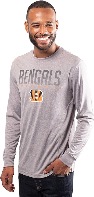 Ultra Game NFL Cincinnati Bengals Mens Active Quick Dry Long Sleeve T-Shirt|Cincinnati Bengals - UltraGameShop