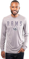 Ultra Game NFL Los Angeles Rams Mens Active Quick Dry Long Sleeve T-Shirt|Los Angeles Rams