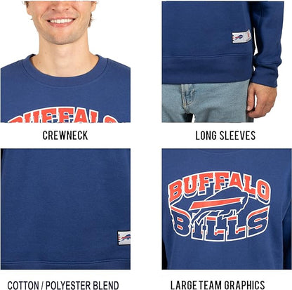 Ultra Game NFL Buffalo Bills Mens Super Soft Ultimate Crew Neck Sweatshirt|Buffalo Bills - UltraGameShop