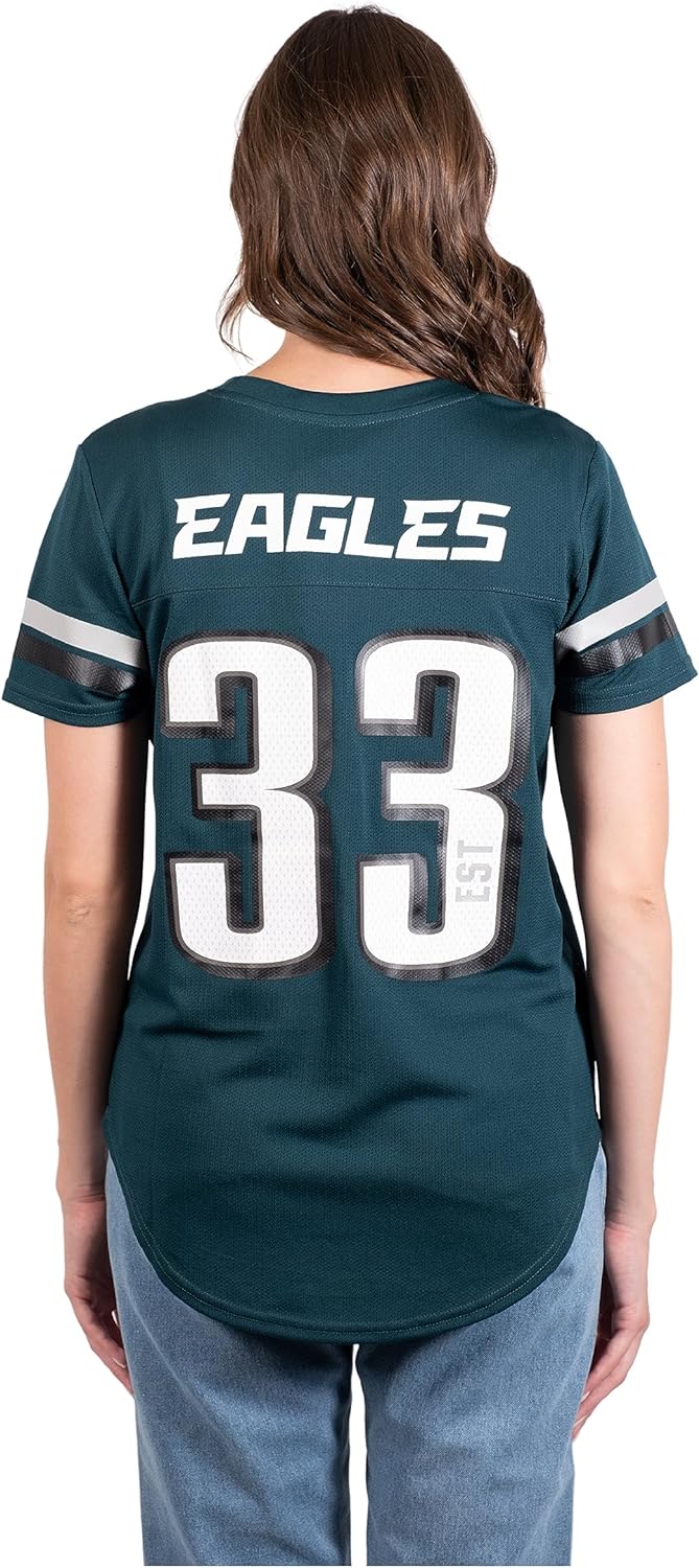 Ultra Game NFL Philadelphia Eagles Womens Soft Mesh Varsity Stripe T-Shirt|Philadelphia Eagles - UltraGameShop