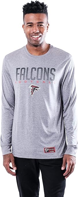 Ultra Game NFL Atlanta Falcons Mens Active Quick Dry Long Sleeve T-Shirt|Atlanta Falcons - UltraGameShop