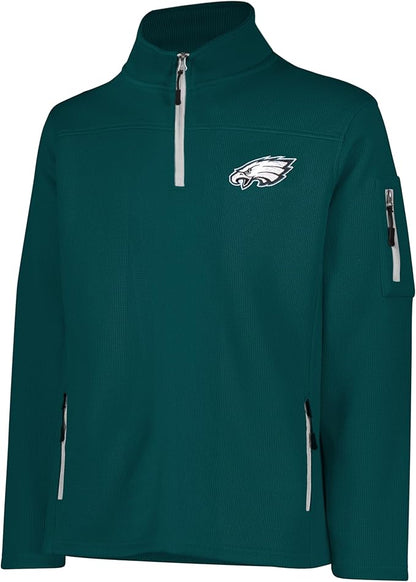 NFL Official Adults Quarter-Zip Super Soft Pullover Sweatshirt with Zipper Pockets - Unisex|Philadelphia Eagles