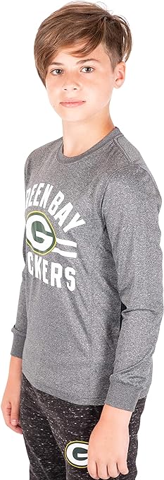 Ultra Game NFL Green Bay Packers Youth Super Soft Supreme Long Sleeve T-Shirt|Green Bay Packers