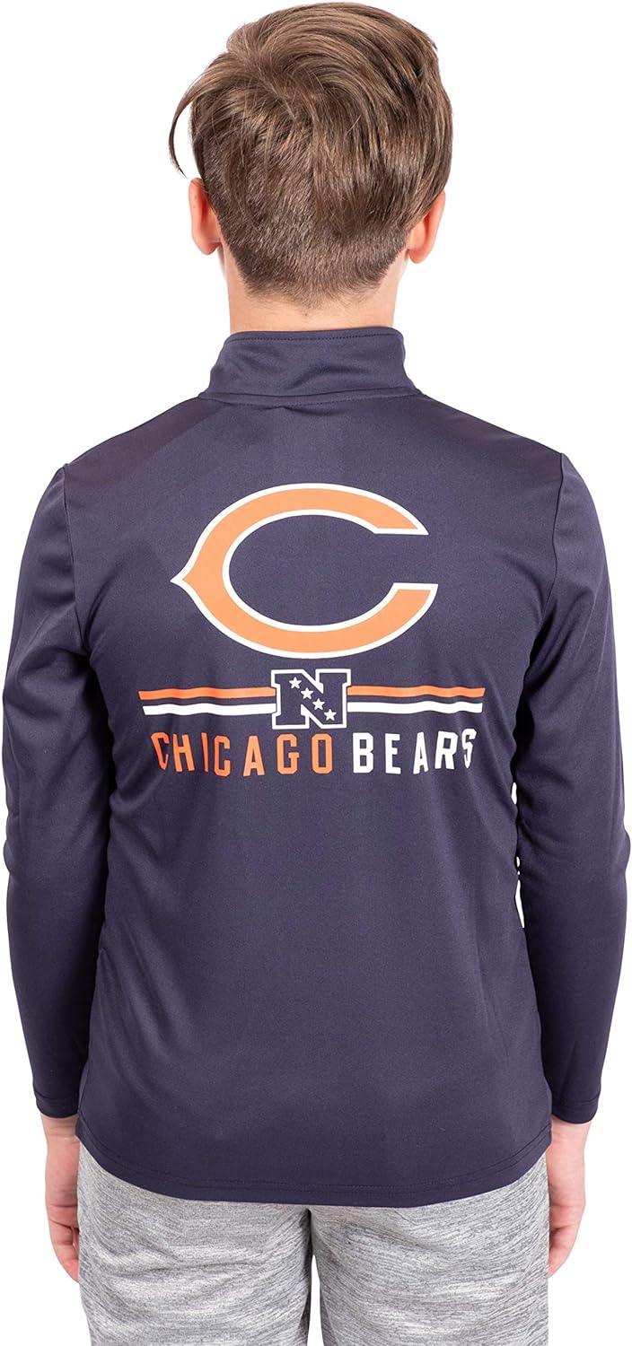 Ultra Game NFL Chicago Bears Youth Super Soft Quarter Zip Long Sleeve T-Shirt|Chicago Bears - UltraGameShop