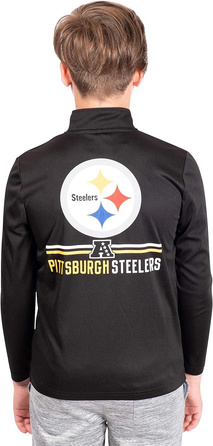 Ultra Game NFL Pittsburgh Steelers Youth Super Soft Quarter Zip Long Sleeve T-Shirt|Pittsburgh Steelers - UltraGameShop