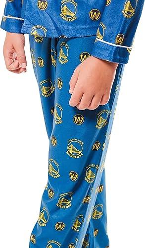 Ultra Game NBA Golden State Warriors Boys 2-Piece Loose-fit Button Down Pajamas Set|Golden State Warriors - UltraGameShop