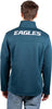 Ultra Game Men's Quarter-Zip Fleece Pullover Sweatshirt with Zipper Pockets Philadelphia Eagles