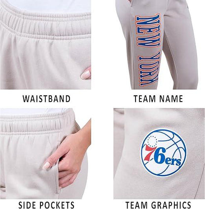 Ultra Game NBA Philadelphia 76ers Women's Super Soft Active Fleece Sweatpants Joggers|Philadelphia 76ers - UltraGameShop