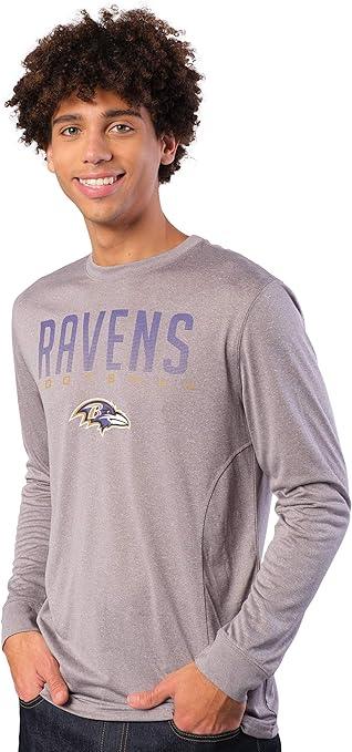 Ultra Game NFL Baltimore Ravens Mens Active Quick Dry Long Sleeve T-Shirt|Baltimore Ravens - UltraGameShop