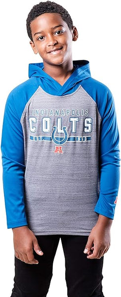 Ultra Game NFL Indianapolis Colts Youth Moisture Wicking Athletic Performance Pullover Lightweight Sweatshirt Hoodie|Indianapolis Colts