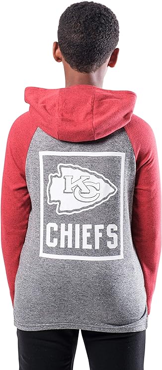 Ultra Game NFL Kansas City Chiefs Youth Fleece Hoodie Pullover Sweatshirt Henley|Kansas City Chiefs