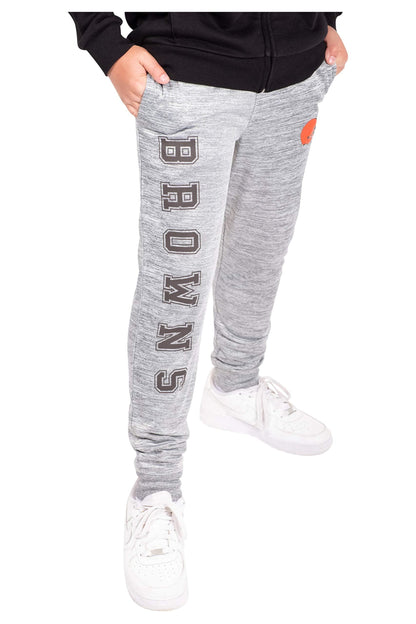 Ultra Game NFL Cleveland Browns Youth High Performance Moisture Wicking Fleece Jogger Sweatpants|Cleveland Browns - UltraGameShop