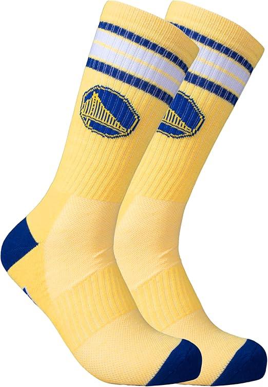 Ultra Game NBA Official Youth Athletic Cushioned Secure Fit Team Crew Socks, Golden State Warriors, Assorted, Y9-11|Golden State Warriors